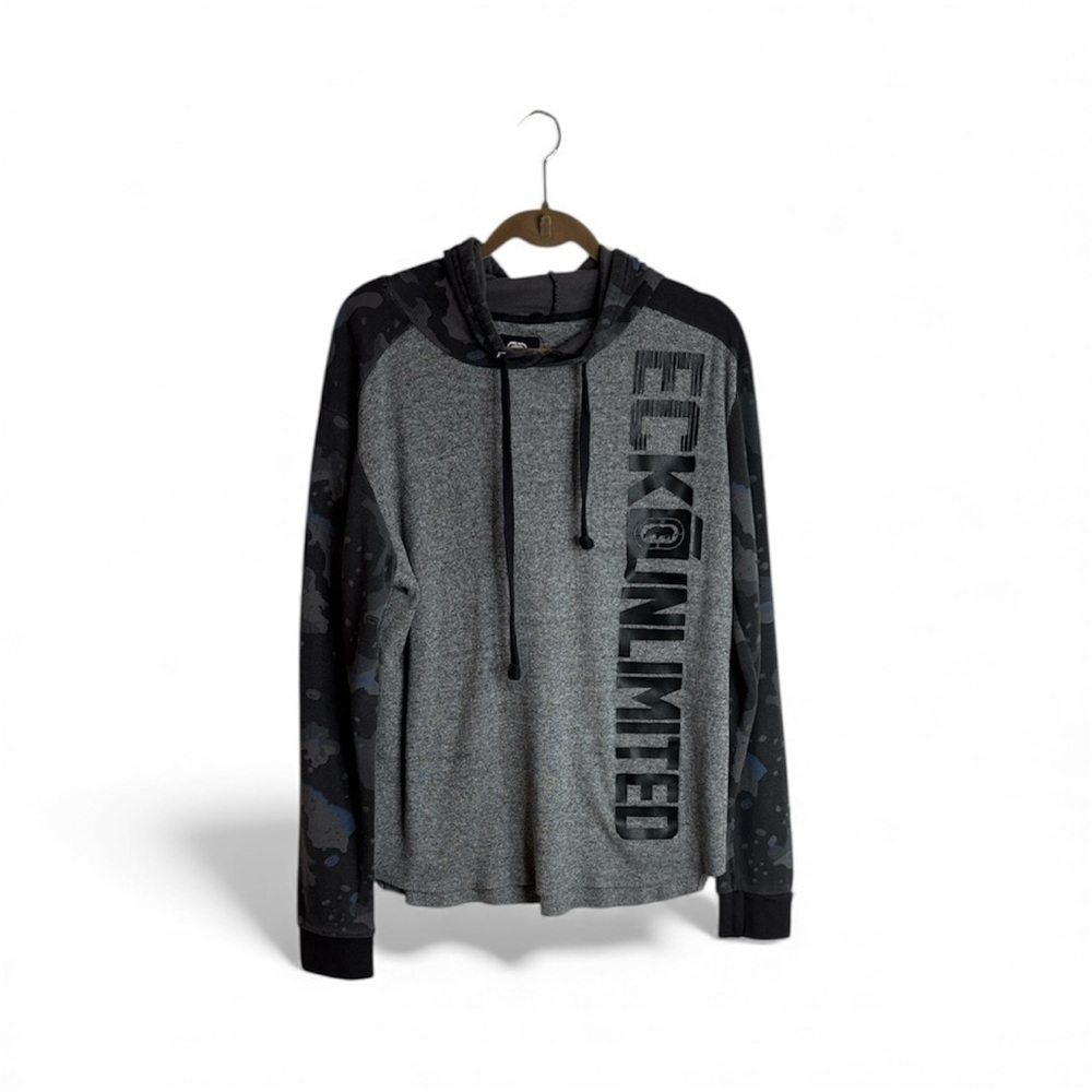 Ecko Hooded Sweatshirt Grey Black XL Boys Y2K
